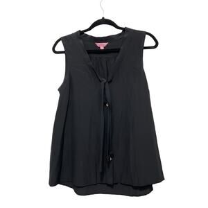 Lilly Pulitzer Sleeveless Black Tie Front Blouse